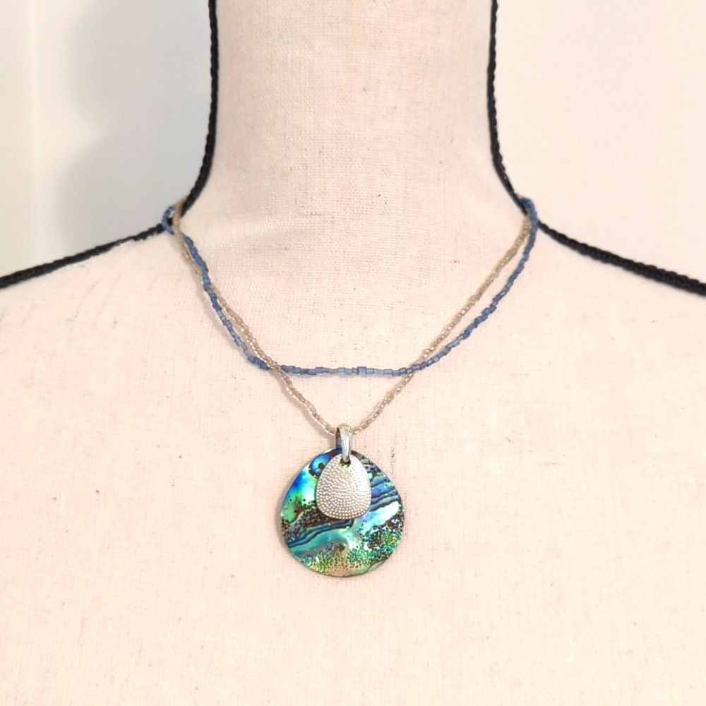 Abalone shell bead necklace chocker